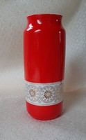 4120 - Retró piros hollóházi váza