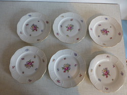 Gyönyörű,Herendi rózsa mintás süteményes készlet,kistányérok,sütis tányérok 6db