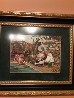 Goblein picture with ducks, demanding frame, hunting mural, still life