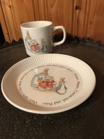 Wedgwood angol gyerek porcelán csésze + alj Peter Rabbit nyuszis