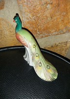 Beautiful drasche porcelain peacock, bird, nipple, figurine. Nostalgia piece