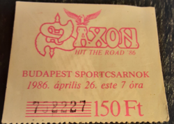 Heavy metal relikvia! Saxon old concert ticket/ régi koncert jegy 1986. Budapest Sportcsarnok
