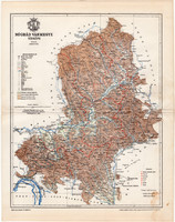 Nógrád vármegye térkép 1897 (10), lexikon melléklet, Gönczy Pál, megye, Posner Károly, eredeti