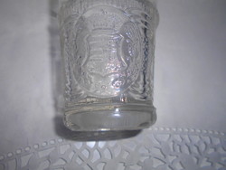 Címer díszítéssel préselt üveg pohár 