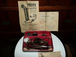 MASPO féle vibrációs masszázs készülék  minden papírjával 1940-ből gyári dobozában MŰKÖDIK!!!!