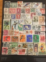 54 darab bélyeg Csehszlovák , Jugoszláv , Bulgár , Szlovák  vegyesen .