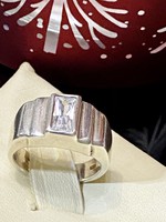 Ragyogó Rolex fazonú ezüst gyűrű cirkónia kővel