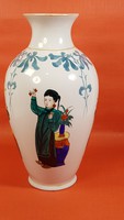 Kiárúsítás!  Antik kínai váza zenész figurákkal