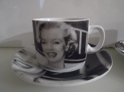 Porcelán - Marilyn Monroe-s - kávés szett - csésze 1.5 dl - csészealj 14 cm