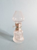 Antik,mini üveg sétáló petróleum lámpa