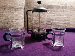 For Mcmarci! Bodum tea press with two bodum tea cups. Quality pieces in very good condition!