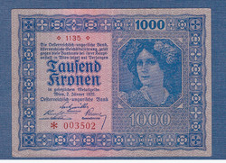 1000 Korona 1922 Osztrák - Magyar Bank 