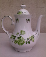 Mitterteich zöld rózsás porcelán kávéskanna
