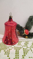 Régi karácsonyfadisz üveg harang-csilingel