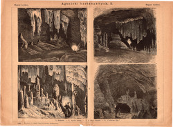 Aggteleki barlangképek II. (1), egyszín nyomat 1885, Magyar Lexikon, Aggtelek, barlang, baradla