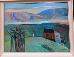 Szentgyörgyi Kornél (1916-2006)Táj c. Képcsarnokos Festménye Eredeti Garanciával 