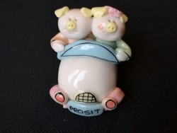 I got it down !!! New Year, handcrafted, porcelain luck pig figurine