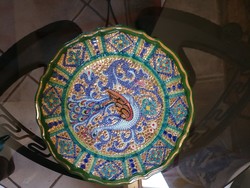 Aranyozott Ravenna majolika fali tányér. 24 cm