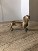 Hollóházi porcelán art deco tacskó kutya 