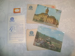Retro hanglemez képeslap - két darab - 1961 - Badacsony, Szeged Város Tanácsa