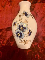 Zsolnay búzavirág mintás kézzel festett váza