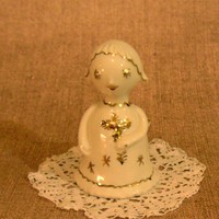 Witeg-Kőporc. porcelán angyalka arany festéssel