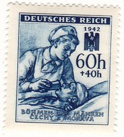 Német Birodalom Cseh-Morva protekturátus félpostai bélyeg  1942