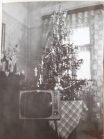 Régi karácsonyi fotó 1967 vintage karácsonyfa fénykép 2 db
