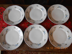 Zsolnay kék barackvirág mintás lapos tányérok 6 db