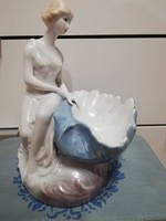  nagyméretű német porcelán lány kagylóval 25 cm
