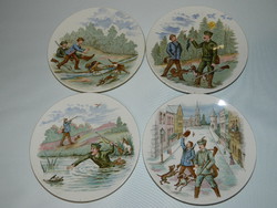 Antik Villeroy & Boch vadász jelenetes fali tányérok.