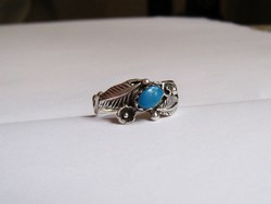 Navajo kézműves ezüst gyűrű türkiz kővel