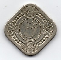 Suriname (Hollandia német megszállás) 5 cent 1943, ritka