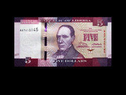 UNC - 5 DOLLÁR - LIBÉRIA - 2016