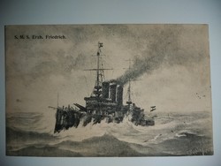 K.u.k.  S.M.S. "Erzherzog Friedrich" csatahajó,hadihajó képeslap