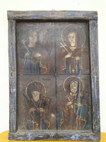Antik román vallás ikon festmény vas lemezre festve keretben Nr 42.
