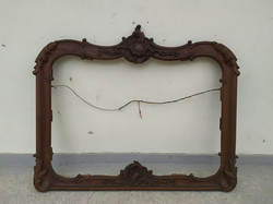 Antik faragott keményfa barokk tükörkeret tükör kép keret