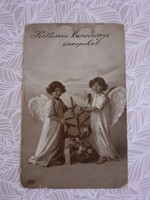 Régi 1915 karácsonyi angyalos képeslap 
