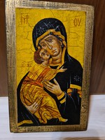 Ikon -Mária kis Jézussal - viaszpecséttel