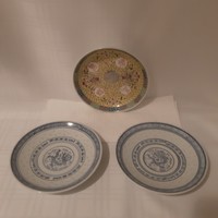 Kínai rizsszemes porcelán kis tányér ( 2 +1 db)