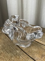 Régi francia Art Vannes kristály üveg pipatartó majom figura