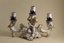 Barokk porcelán gyertyatartó 9