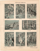 Aggteleki barlang, 1894 (2), egyszín nyomat, eredeti, magyar, Aggtelek, baradla, barlang, terem