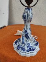 Meissen,német porcelán kardos jelzésű asztali lámpa!hagymaminta kék festés,madarak, figurális!