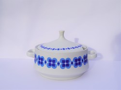 Retro Alföldi porcelán Varia dekor kék mintás leveses tál
