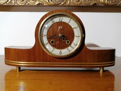 Régi működő pontos Weimar bútor óra kandalló óra felhúzókulccsal (Ér-524)