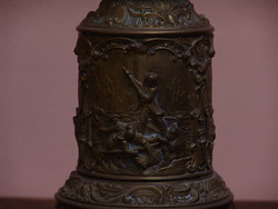 Dekoratív francia antik petróleum lámpa