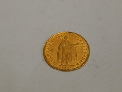 Arany  10 Korona I. Ferencz József 1911 K.B. (Körmöczbánya), hibákkal