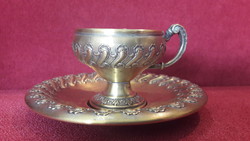 Special metal coffee cup with saucer