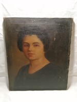 Antik olaj-vászon női portré festmény